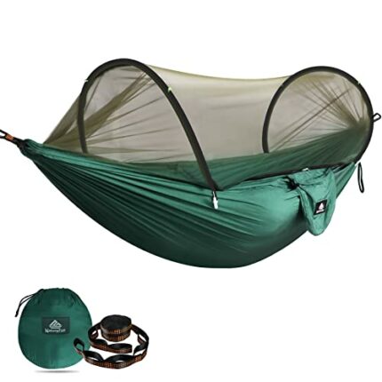 NATUREFUN Ultra-Light Travel Camping Hammock Mosquito Net Hammock| 300kg Load Capacity, Wrinkle-resistant Quick-drying Polyester| 2 Premium Carab