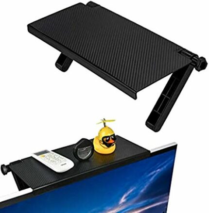 Cheeroyal Screen Top Shelf TV, Adjustable Screen Shelf Screen Storage Rack Foldable Monitor Top Shelf Mount Organizer, Monitor Rack Stand Bracket