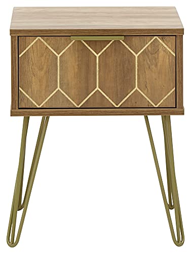 GFW End Side Table, Mango Wood, Gold, 39.5 x 39.5 x 49.5 cm