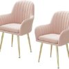 dining chair Office Reception Chairs Business Dining Chairs Set Desk Chair Set of 2, Modern Dining Chair Leisure Chair Armchair Cloth Art Gold Ve