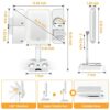 Shansis Lighted Makeup Mirror, 2X/3X/10X Magnifying Mirror, Makeup Mirror Adjustable Height with Lights and Magnification, 3 Color Light Up Mirro