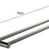 Bathroom Towel Bar Bathroom Wall-Mounted Susdurable Bathroom Rack Towel Rack Double Pole Tower Hanger/50Cm