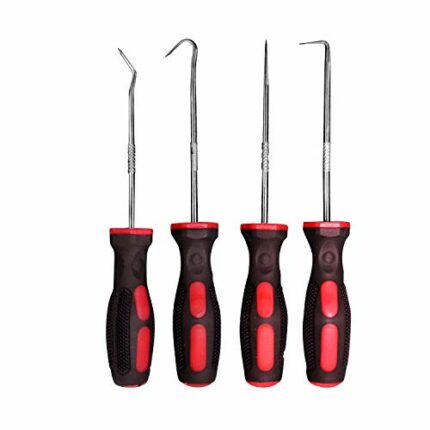 UNITEDLUX 4-Piece Precision Pick & Hook Set, Car Auto Oil Seal O-Ring Seal Gasket Pick Mini Precision Hooks Professional Puller Remover Mechanic