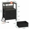Yoobure Nightstand with Charging Station, Small Night Stand with Fabric Drawers and Storage Shelf for Bedrooms, Nightstands for Small Spaces, Bed