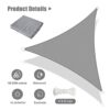 Sun Shade Sail Triangle 3x3x3m, Luckits Waterproof Garden Sail Triangle 160GSM Material Sunshade Cloth Anti-UV Sunscreen Awning Canopy, for Outdo