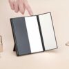 MyLadyMagic Lighted Trifold Makeup Mirror Compact for Cosmetics (Pearl Black)