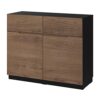 Ikea KLACKENÄS sideboard, 120x97 cm, black/oak veneer brown stained