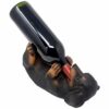 Dachshund Weiner Dog Puppy Wine Bottle Holder Statue with Decorative Tabletop Wine Rack Display Stand for Home Bar Decorations or Canine Kitchen