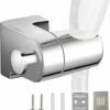 ANMEISH Shower Head Holder with Hook, All Metal Adjustable Shower Holder Bracket No Drilling, Universal Adhesive Shower Head Holder Wall Mounted