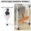 Warmiehomy Laptop Table Movable Study Writing Table on Wheels Height Adjustable Computer Standing Desk Portable Side End Table for Over Bed Sofa