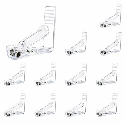 BOXOB 12pcs Spring Tablecloth Clips, Transparent Plastic Tablecloth Clips Picnic Tablecloth Clips Tablecloth Holder Tablecloth Clips for Indoor O