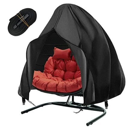 Double Egg Chair Cover Waterproof Hanging Egg Chair Covers Veranda Garden Cocoon Egg Chair Protective Cover Outdoor Rattan Wicker Swing Chair Cov