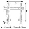Hama 96099 Fix L TV Wall Mount for 19 to 48 Inch Televisions, Maximum Load 60 kg VESA 200 x 200, Black