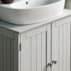 Bath Vida Priano Under Sink Bathroom Cabinet Floor Standing Storage Cupboard Basin Unit, White