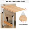 Warmiehomy Laptop Table Movable Study Writing Table on Wheels Height Adjustable Computer Standing Desk Portable Side End Table for Over Bed Sofa