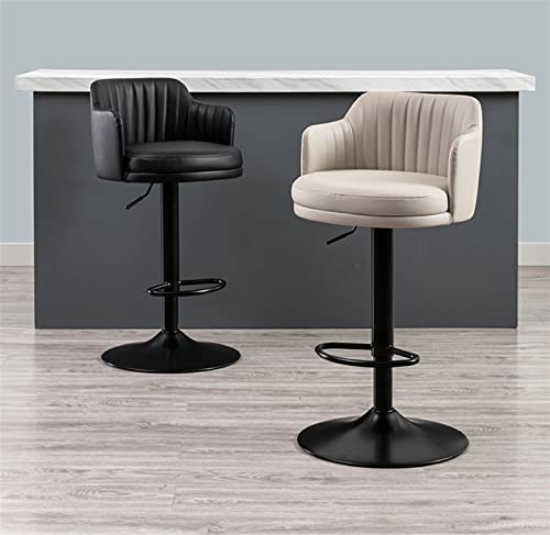 Bar Stools with Back Adjustable Swivel Barstools with Footrest Kitchen Counter Height Dining Chairs Gaslift Metal Legs with Footrest Upholstered