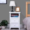 SQPFTW Fully Assembled Bedside Table with 2 Drawers - Wood No Assembly End Tables/Side Table/Nightstand/Bedside Locker for Livingroom,Bedroom,Off