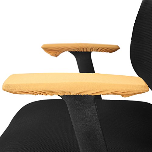 Fdit Armrest Covers,1 Pair Chair Armrest Covers Removable Elastic Protector Office Armchair Cover (Gold)