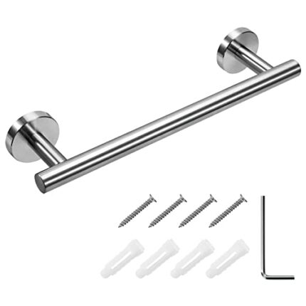 Towel Rail Wall Mounted 304 Stainless Steel Brushed Finish Towel Holder Single Towel Bar Small Towel Rack for Bathroom and Kitchen 30cm (Brushed