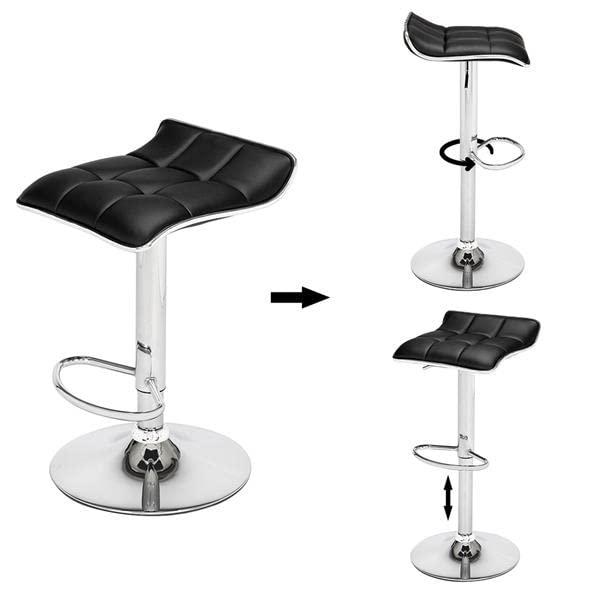 WALNUT Two Colors Adjustable 2 Soft-Packed Square Board Curved Foot Bar Stools Spa Tattoo Massage Salon Furniture