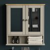 Bath Vida Priano Double Door Bathroom Cabinet, Wood, Grey, Mirrored Wall Mounted Storage Furniture