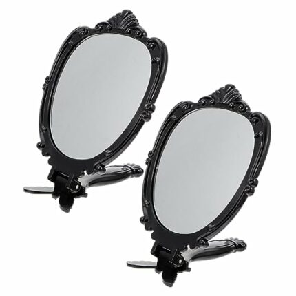 Beavorty 2pcs handle handheld Handle Mirror Butterfly Portable Mirror pocket Makeup Tools foldable portable fold Mirror Makeup Mirror vanity mirr