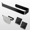 ANOTHEEE Hand Towel Holder Black Towel Ring Self Adhesive Towel Rail for Bathroom, Towel Rail Self Adhesive With 2 Pac Self Adhesive Hooks SUS304