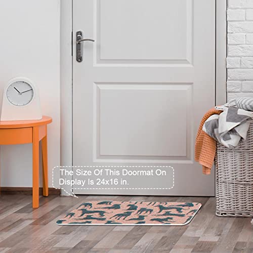 Entrance Doormats for Indoor Outdoor Entry Garage High Traffic Areas Shoe Rugs, Super Absorbent Door Mats Whippet Pattern 31 x 20 Inch