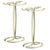 mDesign Standing Towel Rack – 2-Sided Small Towel Stand for Handtowels and Facecloths – Bathroom Towel Rack for Storing and Drying Towels – Light