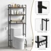 Over the Toilet Rack for Bathroom, 3-Tier Over Toilet Organizer Rack Multifunctional Over The Toilet Storage Rack Freestanding Bathroom Space Sav