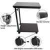 KKTONER Sofa Side Table Over-bed Table Slide Under Height Adjustable Wooden Laptop Table Couch Table Mobile Dining Table Snack Table End Table wi