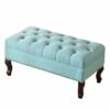 NMDCDH Ottoman Foot Stool with Legs, Upholstered Ottoman Footrest Stool Bench, Rectangle Foot Rest Stools - Soft Compact Padded Seat - 40 * 45 *