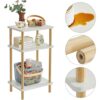 IBUYKE 3-Tier Side Table, Narrow End Table with Storage Shelf, Nightstand Bedside Table for Small Spaces, Bedroom, Living Room, Entryway, Farmhou