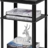 YEAKOO Side End Table, 3-Tier Nightstand Coffee Table,Rectangle Storage Side Table with Fall-arrest Tray, Office Living Room Bedroom Small narrow