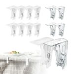 12 PCS Plastic Table Cloth Clips, Tablecloth Clips Table Clips for Outdoor Table, White Tables Cover Clamp for Tabletops less than 4.8cm Thick