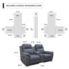 Easy-Going Loveseat Recliner Cover with Console, Reversible Couch Cover for Living Room, Split Sofa Cover for Each Seat with Elastic Straps for K