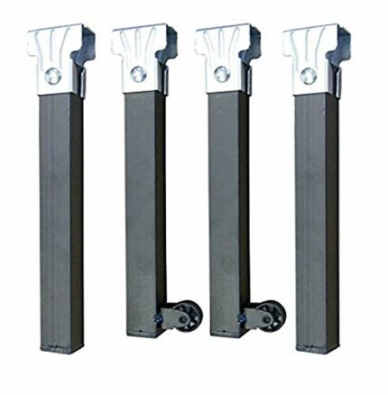 IMEX EL ZORRO Set of 4 Frame Base Legs with Wheels, 350x30x30 mm, Metal, Neutral, 39x5x3 cm