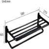 Towel Rack Bathroom Black Double-Layer Double Rod Folding,Movable Towel Rack,Towel Rail With Dual Row Towel Shelf For Bathroom,Wall-Mounted