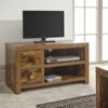 Home Source — Study Walnut Effect Particle Board 2 Drawers 1 Shelf Support TV Entertainment Unit