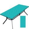 Tablecloth for Folding Table, boho Picnic Table Cover, Waterproof Fitted Table Covers for 6 Foot Tables, Elastic Rim Plastic Table Cover for Picn