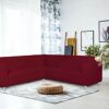 Italian Bed Linen Dahlia Corner Sofa Cover, 92% polyester + 8% elastometer, Brown
