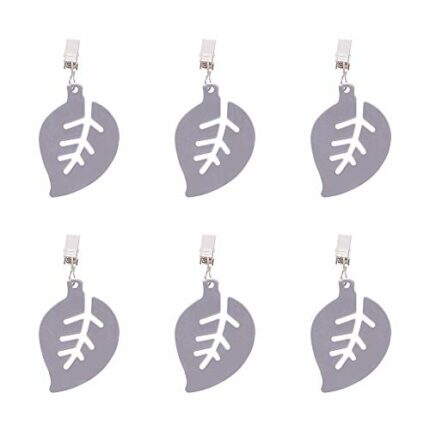 PandaHall Elite 6pcs Leaf Tablecloth Weights, Stainless Steel Tablecloth Pendants Hangers Table Cover Weights Table Clip Clamps for Kitchen Garde