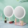 QUANJJ LED Light Makeup Lamp 10X Magnifier Battery Portable Hand Vanity Glass Mini Bathroom Cosmetic Bath Suction Cups
