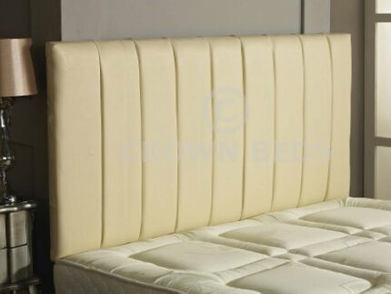 CROWNBEDSUK QUALITY APOLLO FAUX LEATHER HEADBOARD (cream, 6ft super kingsize)