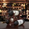 Wine Rack Soarkey Wooden Wine Holder Stand, 6 Bottles Free Standing Wine Storage Racks,Wine Bottle Storage Organizer for Kitchen, Bars, Pantry, W