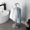 CHUNYU Classic Decorative Metal Fingertip Towel Holder Stand For Bathroom, Kitchen, Vanity And Countertops Towel Rings