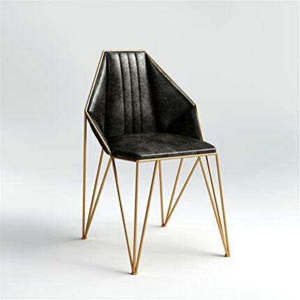 Hbao Nordic Dining Chair Customized Black Gold Wrought Iron Luxury Restaurant Backrest Chair Dining Chairs Kitchen Furniture Bedroom