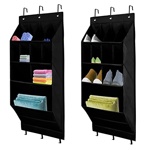 2pcs Door Shoe Rack, Over The Door Shoe Organizer With Deep Pockets Over Door Hanging Storage, Hanging Shoe Organizer With 6 Hooks Shoe Rack Stor