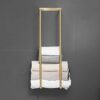 Towel Racks for Bathroom, NEWRAIN Rolled Towel Storage Wall Mounted Bath Towel Holder for Folded Large Towel Washcloths, Bathroom Organizing Brus