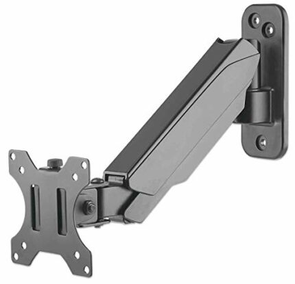 Manhattan TV & Monitor Mount, Wall, Spring Arm, 1 screen, Screen Sizes: 17-32", Black, VESA 75x75 to 100x100mm, Max 8kg, Height Adjustable Swivel